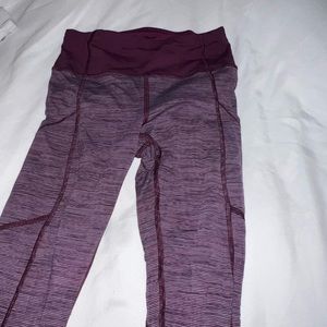 Lululemon purple stripped full size leggings